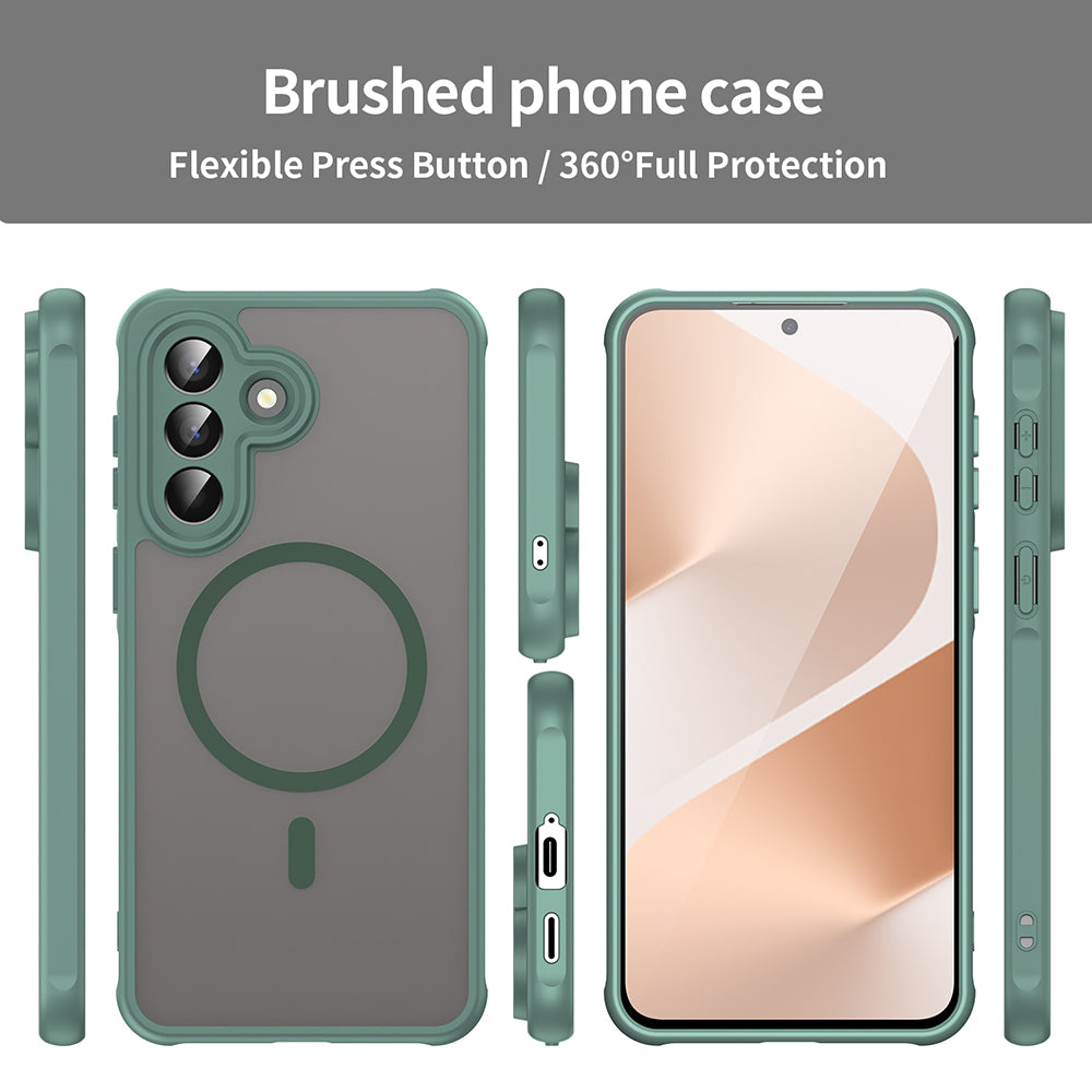 MagSafe Hülle für Samsung Galaxy A57 5G, Techsuit, HaloFrost II, Grün
