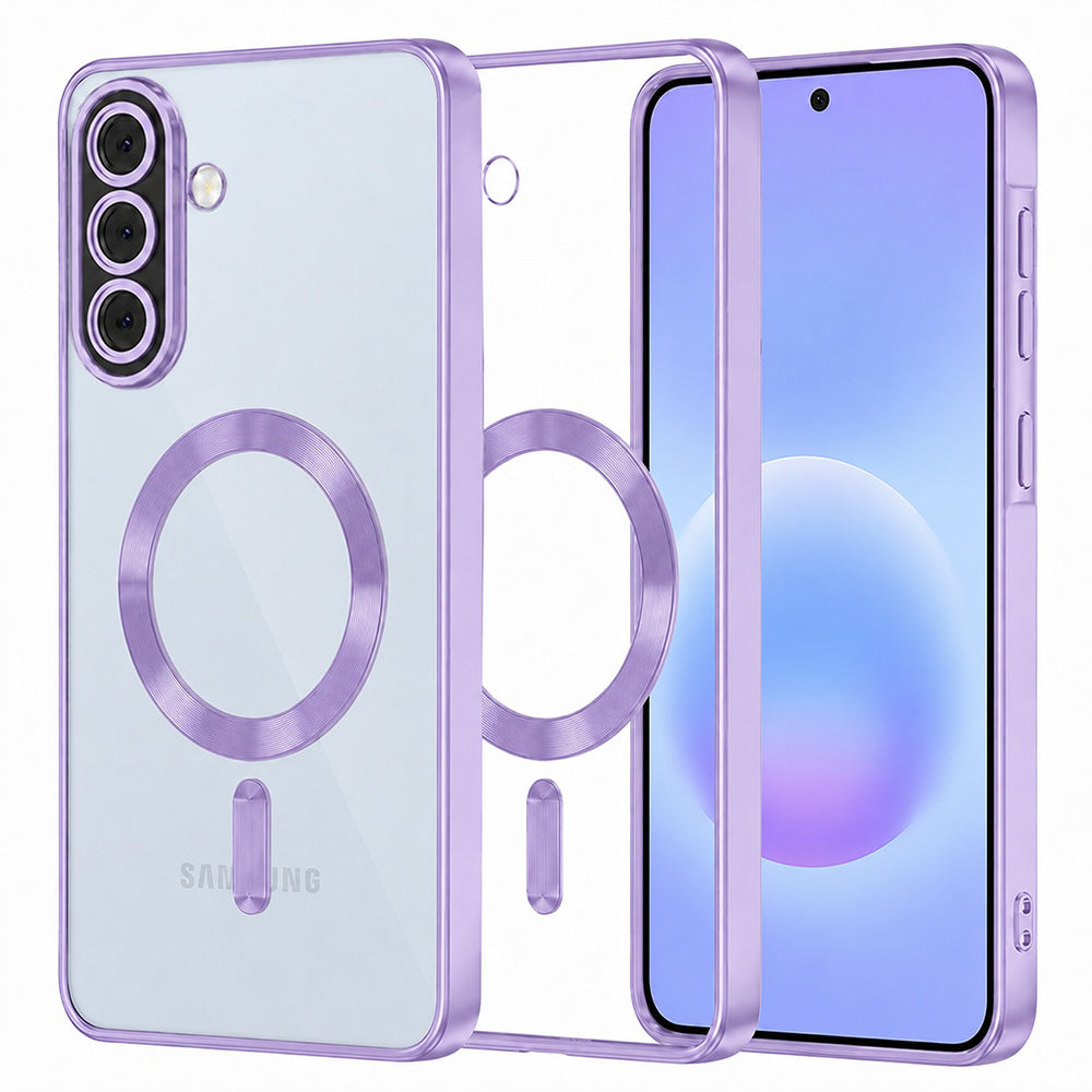 Coque MagSafe pour Samsung Galaxy A57 5G, Techsuit, Luxury Crystal, Violet Clair