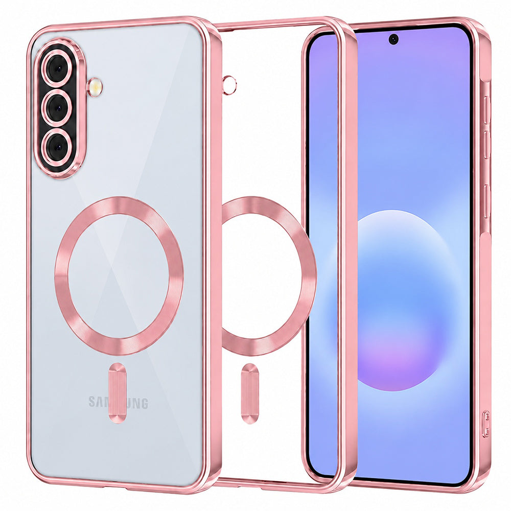 Coque MagSafe pour Samsung Galaxy A57 5G, Techsuit, Luxury Crystal, Rose