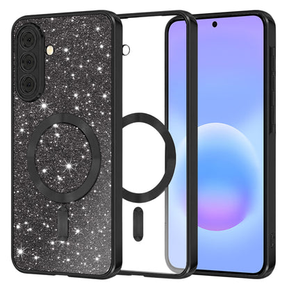 Coque MagSafe pour Samsung Galaxy A57 5G, Techsuit, Luxury Glitter, Noire