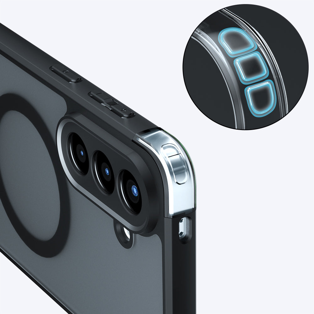 MagSafe Hülle für Samsung Galaxy A57 5G, Techsuit, PureFrost, Satinschwarz