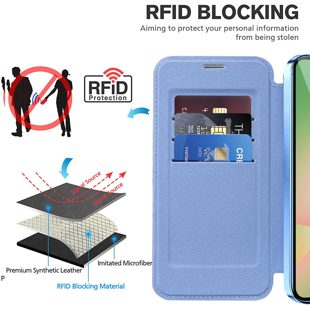 MagSafe Hülle für Samsung Galaxy A57 5G, Techsuit, SmartMag Book, Blau