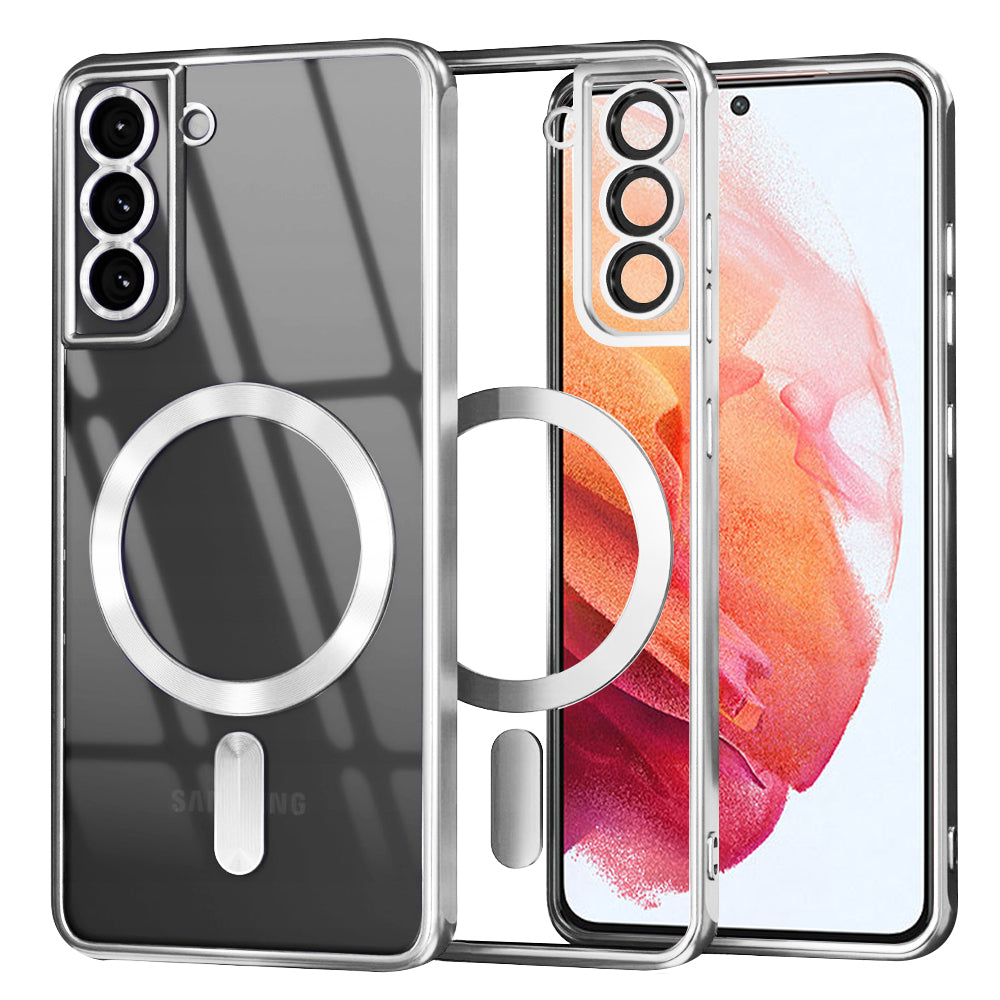 MagSafe Case for Samsung Galaxy S21 5G G991, Techsuit, Luxury Crystal, Silver