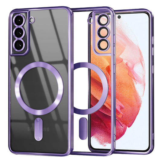 Coque MagSafe pour Samsung Galaxy S21 5G G991, Techsuit, Luxury Crystal, Violet Clair