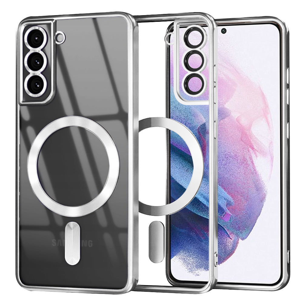 Coque MagSafe pour Samsung Galaxy S21+ 5G G996, Techsuit, Luxury Crystal, Argentée