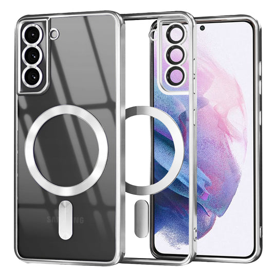 Coque MagSafe pour Samsung Galaxy S21+ 5G G996, Techsuit, Luxury Crystal, Argentée