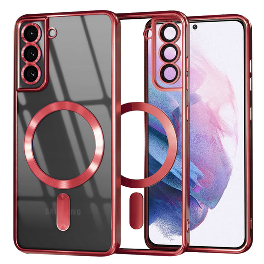 Coque MagSafe pour Samsung Galaxy S21+ 5G G996, Techsuit, Luxury Crystal, Rouge