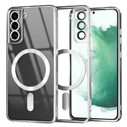Coque MagSafe pour Samsung Galaxy S22+ 5G S906, Techsuit, Luxury Crystal, Argentée