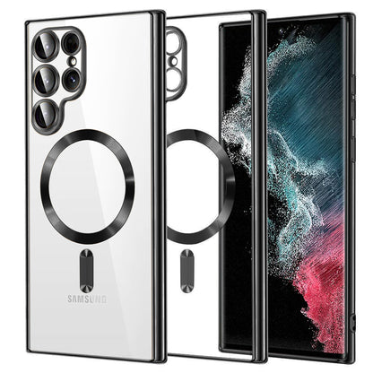 Coque MagSafe pour Samsung Galaxy S22 Ultra 5G S908, Techsuit, Luxury Crystal, Noire