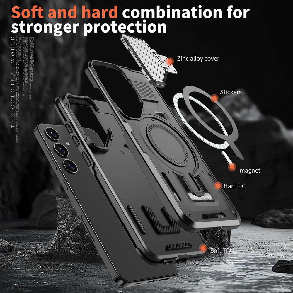 Coque MagSafe pour Samsung Galaxy S23 FE S711, Techsuit, CamVault, Noire