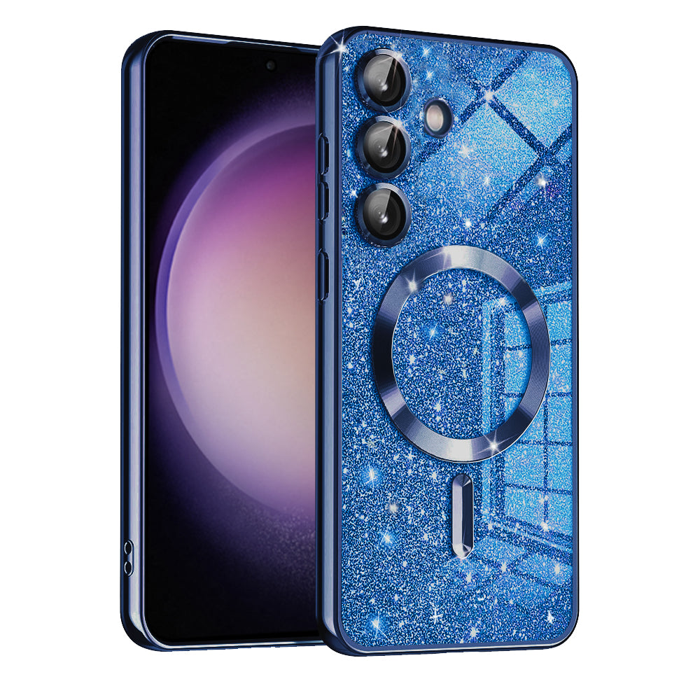 MagSafe Case for Samsung Galaxy S23 FE S711, Techsuit, Luxury Glitter, Dark Blue