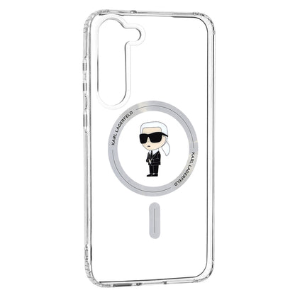 Coque MagSafe pour Samsung Galaxy S23+ S916, Karl Lagerfeld, IML Ikonik Karl, Transparente