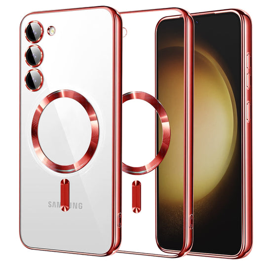 Coque MagSafe pour Samsung Galaxy S23+ S916, Techsuit, Luxury Crystal, Rouge
