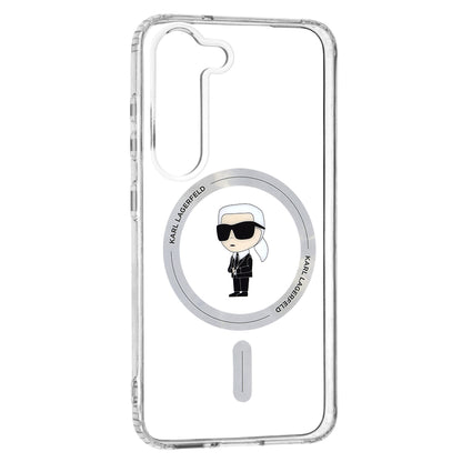 Étui MagSafe pour Samsung Galaxy S23 S911, Karl Lagerfeld, IML Ikonik Karl, Transparent