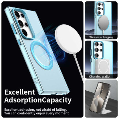Coque MagSafe pour Samsung Galaxy S23 Ultra S918, Techsuit, CandyCase, Bleue