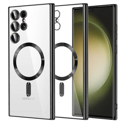 Coque MagSafe pour Samsung Galaxy S23 Ultra S918, Techsuit, Luxury Crystal, Noire