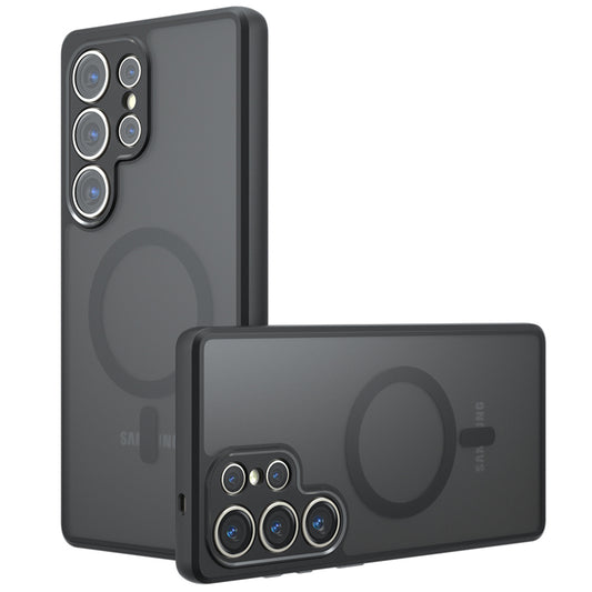 Coque MagSafe pour Samsung Galaxy S23 Ultra S918, Techsuit, PureFrost, Noir Satiné