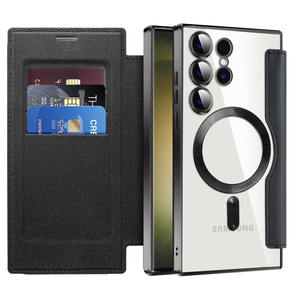MagSafe Case for Samsung Galaxy S23 Ultra S918, Techsuit, SmartMag Book, Black