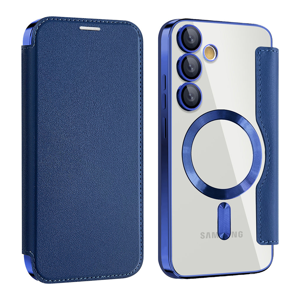 MagSafe Case for Samsung Galaxy S24 FE S721, Techsuit, SmartMag Book, Blue