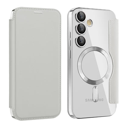MagSafe-Hülle für Samsung Galaxy S24 FE S721, Techsuit, SmartMag Book, Grau