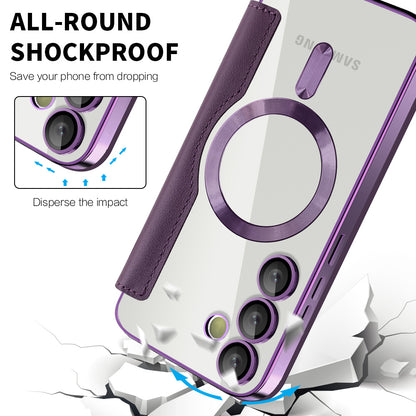 Coque MagSafe pour Samsung Galaxy S24 FE S721, Techsuit, SmartMag Book, Violet