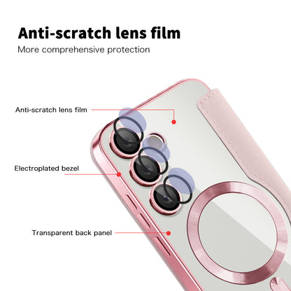 Coque MagSafe pour Samsung Galaxy S24 FE S721, Techsuit, SmartMag Book, Rose