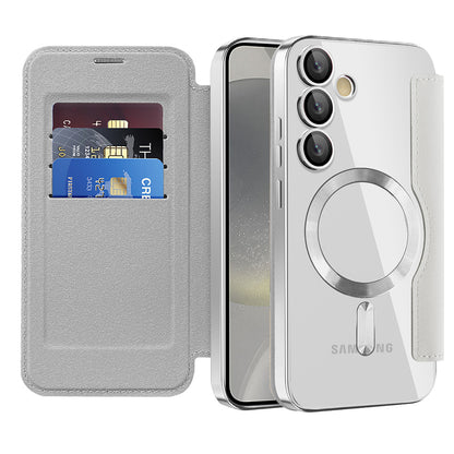 MagSafe Case for Samsung Galaxy S24+ S926, Techsuit, SmartMag Book, Gray