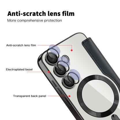 Coque MagSafe pour Samsung Galaxy S24+ S926, Techsuit, SmartMag Book, Noire
