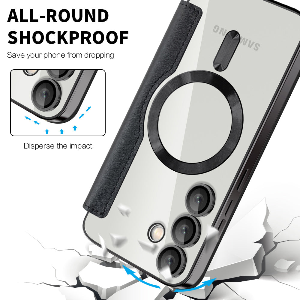 Coque MagSafe pour Samsung Galaxy S24+ S926, Techsuit, SmartMag Book, Noire