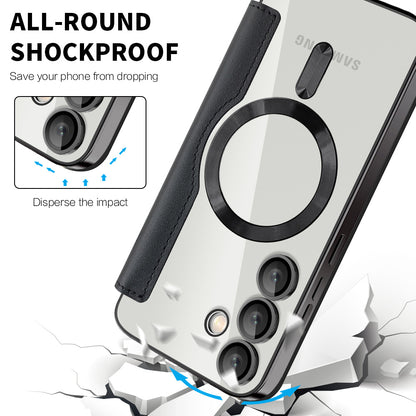 Coque MagSafe pour Samsung Galaxy S24+ S926, Techsuit, SmartMag Book, Noire