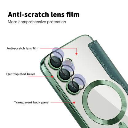 Coque MagSafe pour Samsung Galaxy S24+ S926, Techsuit, SmartMag Book, Vert