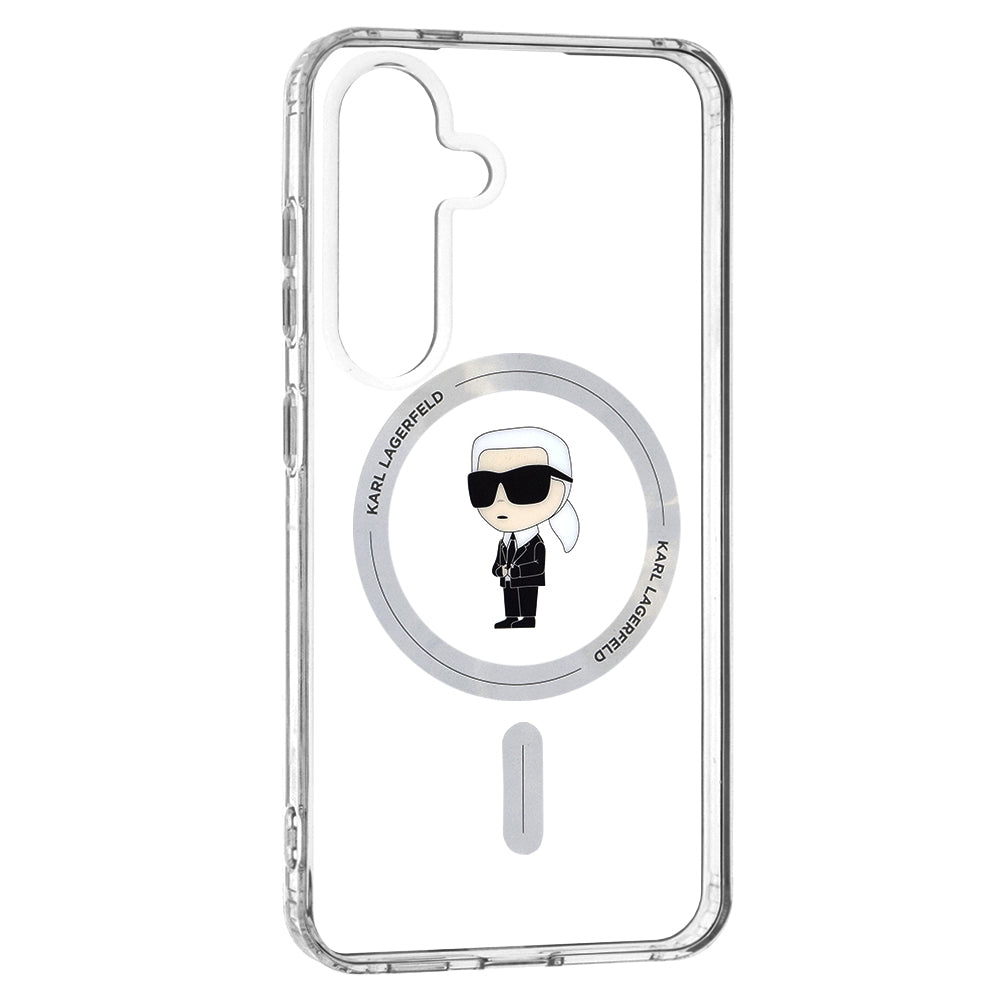 Housse MagSafe pour Samsung Galaxy S24 S921, Karl Lagerfeld, IML Ikonik Karl, Transparente
