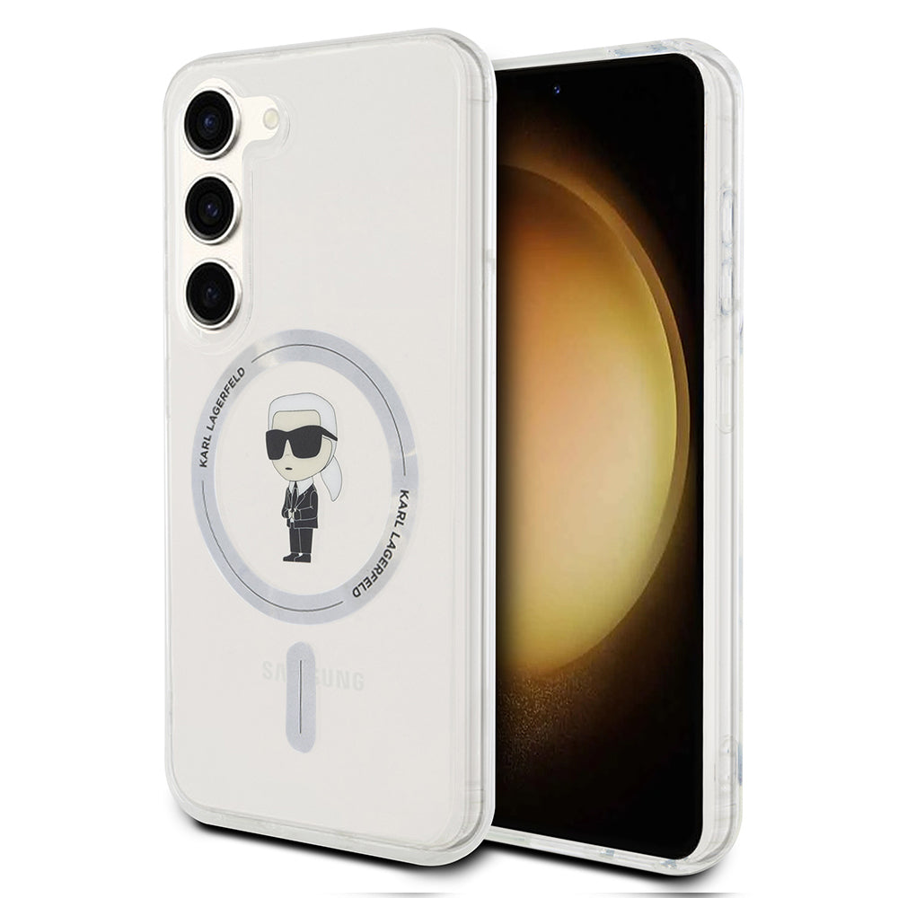 Housse MagSafe pour Samsung Galaxy S24 S921, Karl Lagerfeld, IML Ikonik Karl, Transparente