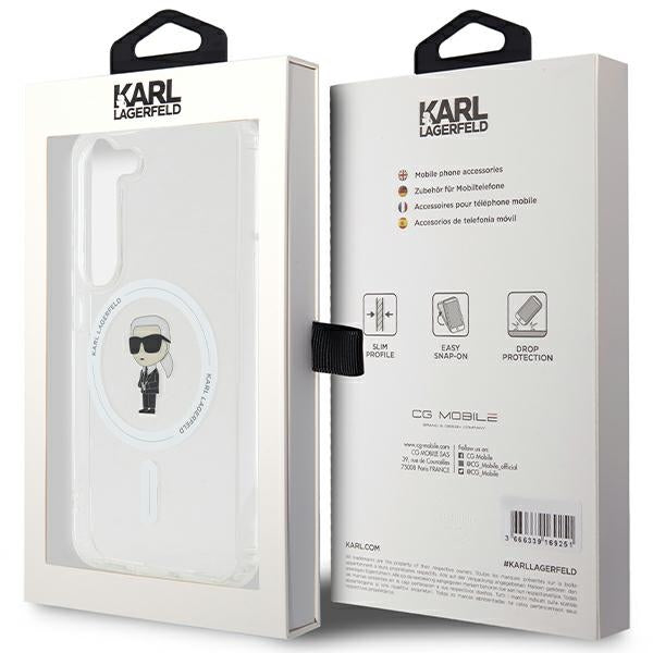 Housse MagSafe pour Samsung Galaxy S24 S921, Karl Lagerfeld, IML Ikonik Karl, Transparente