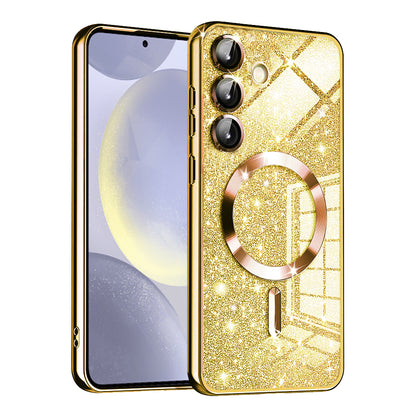 MagSafe-Hülle für Samsung Galaxy S24 S921, Techsuit, Luxury Glitter, Gold