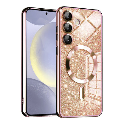 MagSafe-Hülle für Samsung Galaxy S24 S921, Techsuit, Luxury Glitter, Roségold