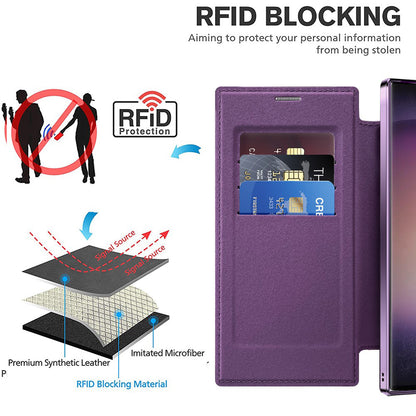 MagSafe Case for Samsung Galaxy S24 Ultra S928, Techsuit, SmartMag Book, Purple