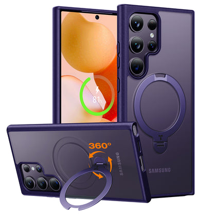 Coque MagSafe pour Samsung Galaxy S24 Ultra S928, Torras, Ostand Spin, Violet