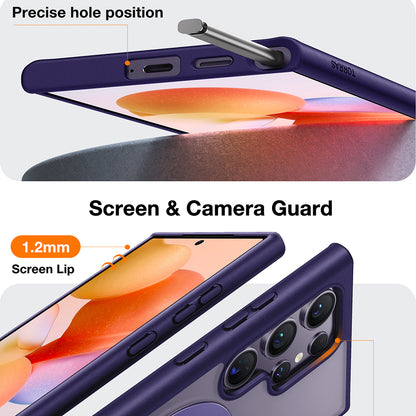 Coque MagSafe pour Samsung Galaxy S24 Ultra S928, Torras, Ostand Spin, Violet