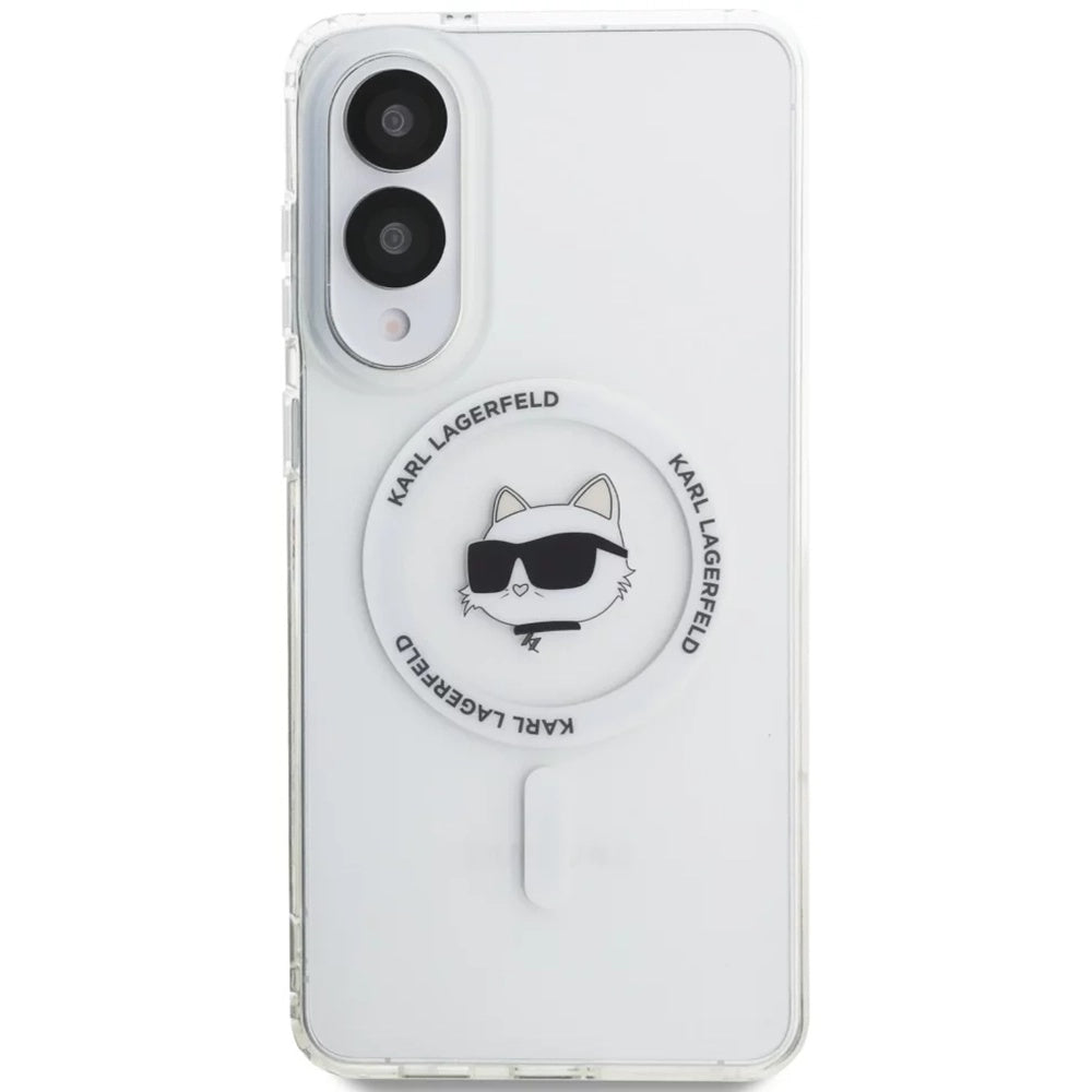 Coque MagSafe pour Samsung Galaxy S25 Edge S937, Karl Lagerfeld, IML Choupette's Head, Blanche