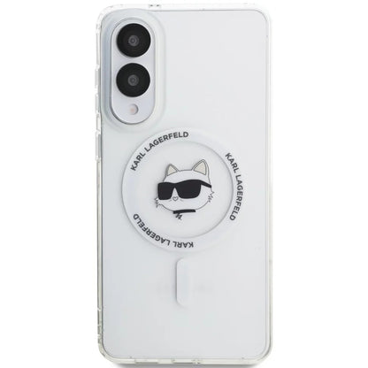 Coque MagSafe pour Samsung Galaxy S25 Edge S937, Karl Lagerfeld, IML Choupette's Head, Blanche