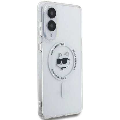 Coque MagSafe pour Samsung Galaxy S25 Edge S937, Karl Lagerfeld, IML Choupette's Head, Blanche
