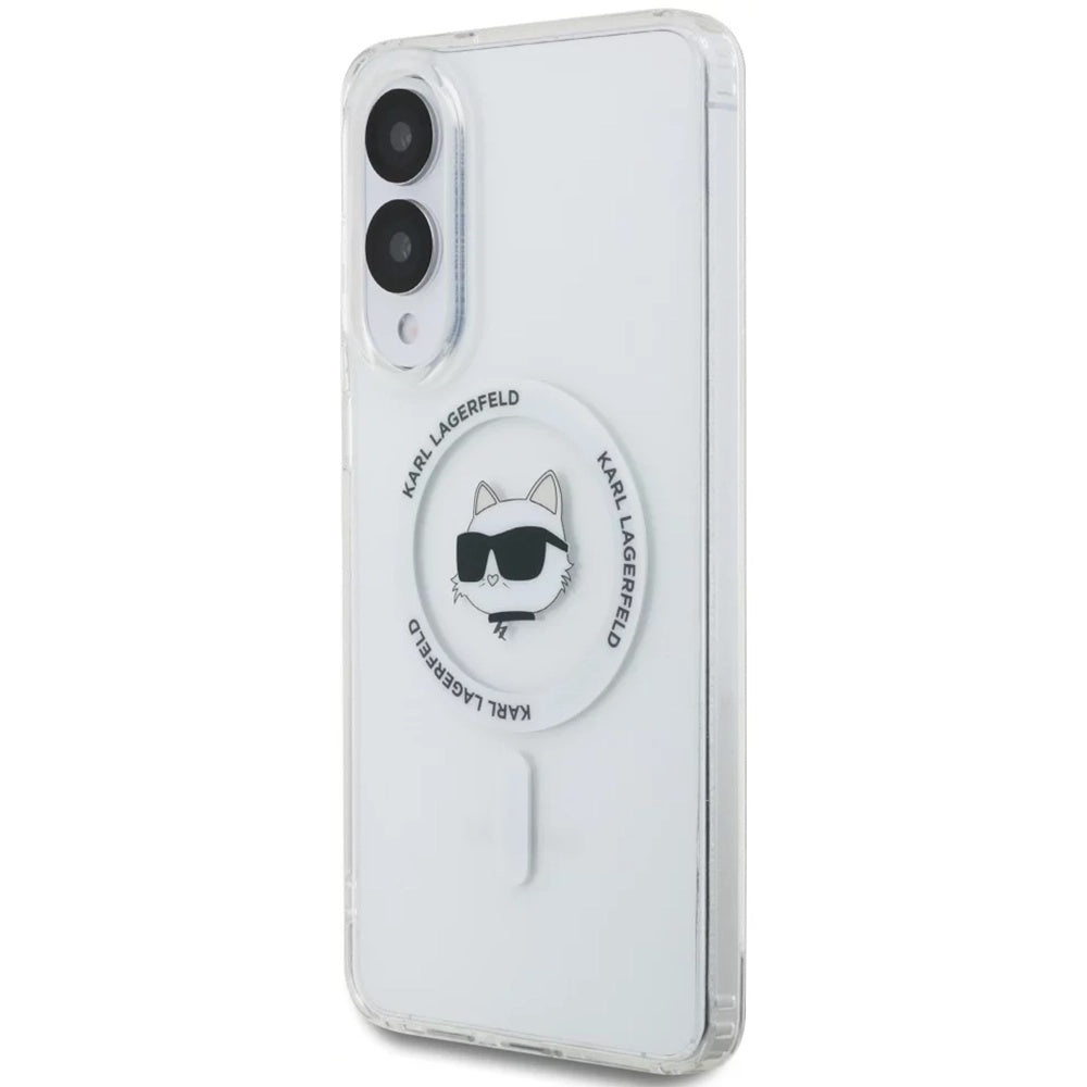 Coque MagSafe pour Samsung Galaxy S25 Edge S937, Karl Lagerfeld, IML Choupette's Head, Blanche