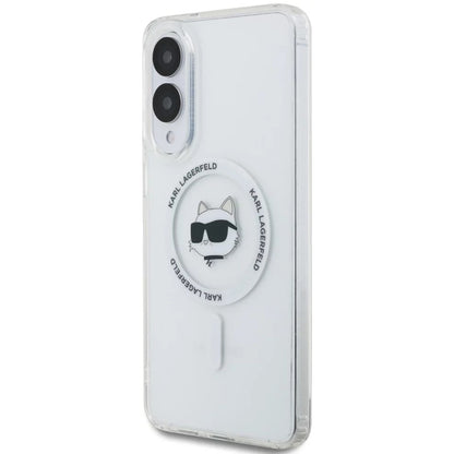 Coque MagSafe pour Samsung Galaxy S25 Edge S937, Karl Lagerfeld, IML Choupette's Head, Blanche
