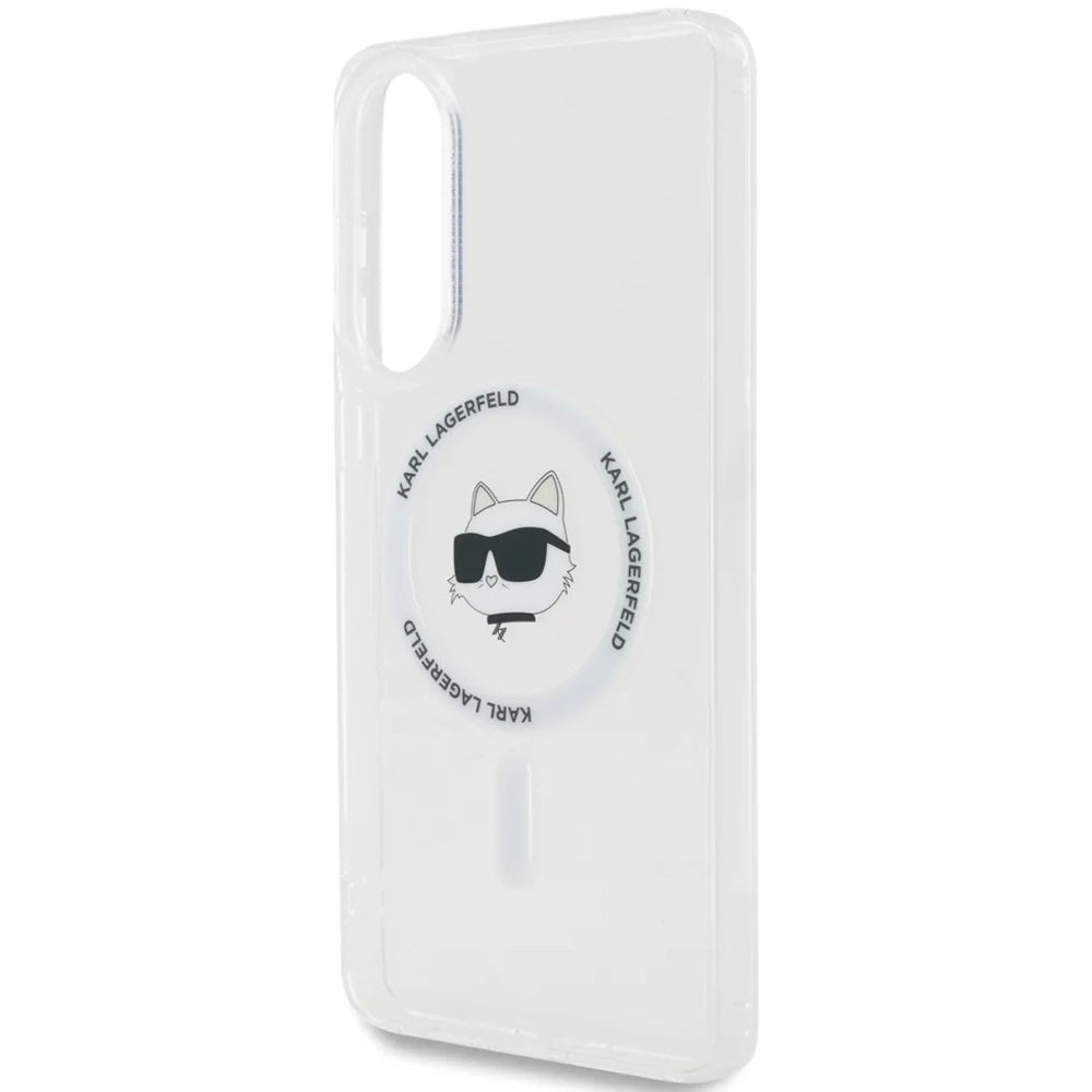 Coque MagSafe pour Samsung Galaxy S25 Edge S937, Karl Lagerfeld, IML Choupette's Head, Blanche