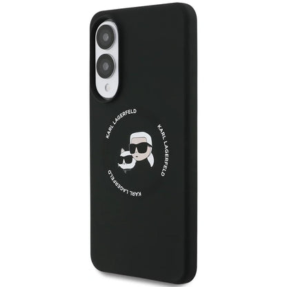 Étui MagSafe pour Samsung Galaxy S25 Edge S937, Karl Lagerfeld, Silicone Double Heads, Noir