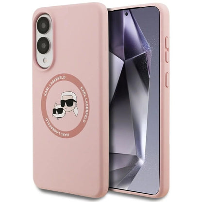MagSafe Case for Samsung Galaxy S25 Edge S937, Karl Lagerfeld, Silicone Double Heads, Pink
