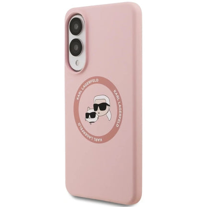 MagSafe Case for Samsung Galaxy S25 Edge S937, Karl Lagerfeld, Silicone Double Heads, Pink