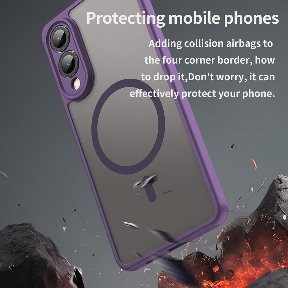 MagSafe Case for Samsung Galaxy S25 Edge S937, Techsuit, HaloFrost II, Purple