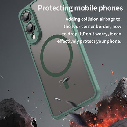 Coque MagSafe pour Samsung Galaxy S25 Edge S937, Techsuit, HaloFrost II, Vert